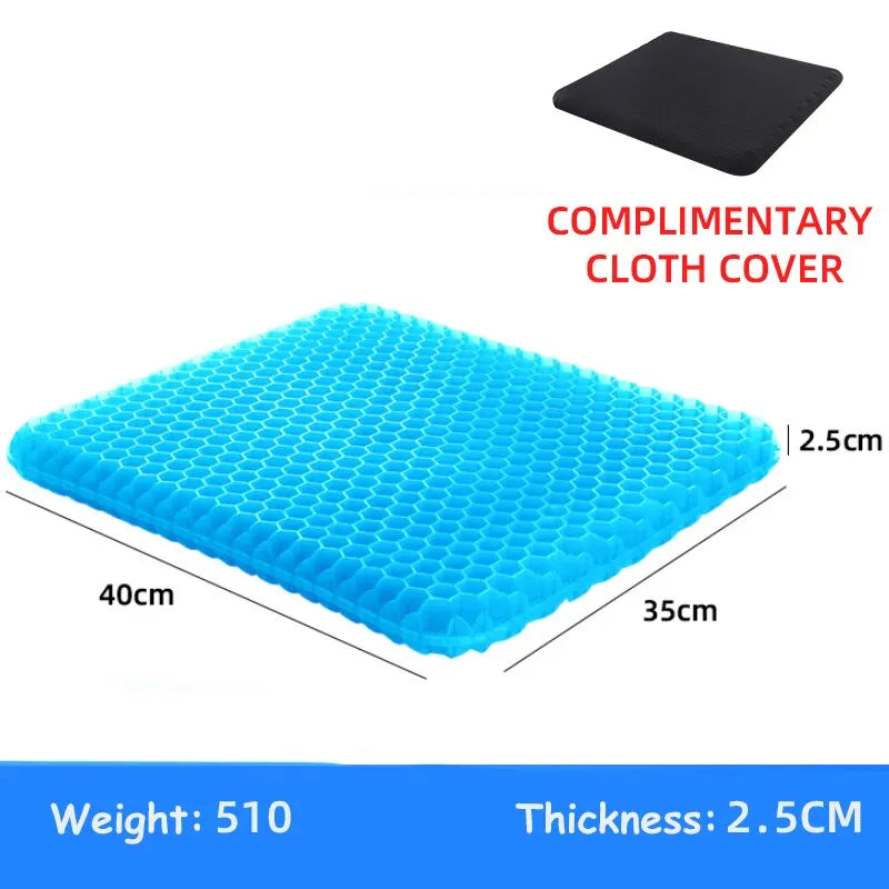 Gel Seat Cushion - Honeycomb Design for Pressure Relief and Pain Support