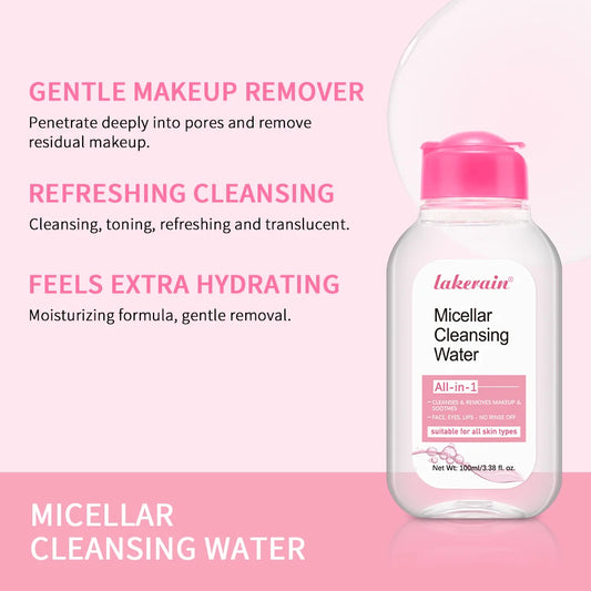 Micellar Water 100ML - Hydrating Facial Cleanser & Makeup Remover