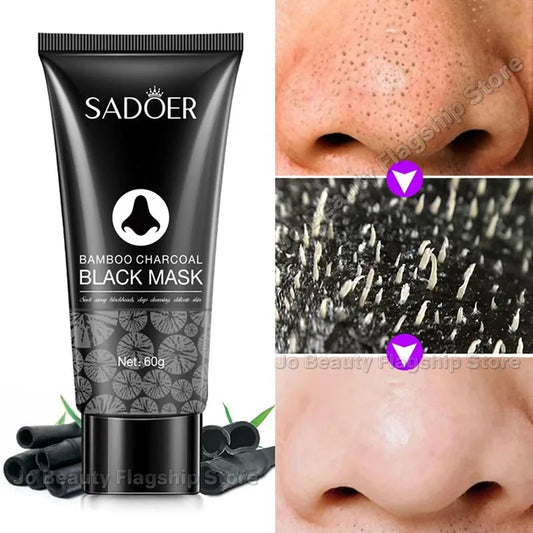 Bamboo Charcoal Blackhead Remover Mask - Pore Shrinking Acne Treatment 60g
