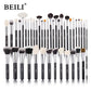 BEILI 30 Piece Black Makeup Brush Set - Professional Goat Hair Kit