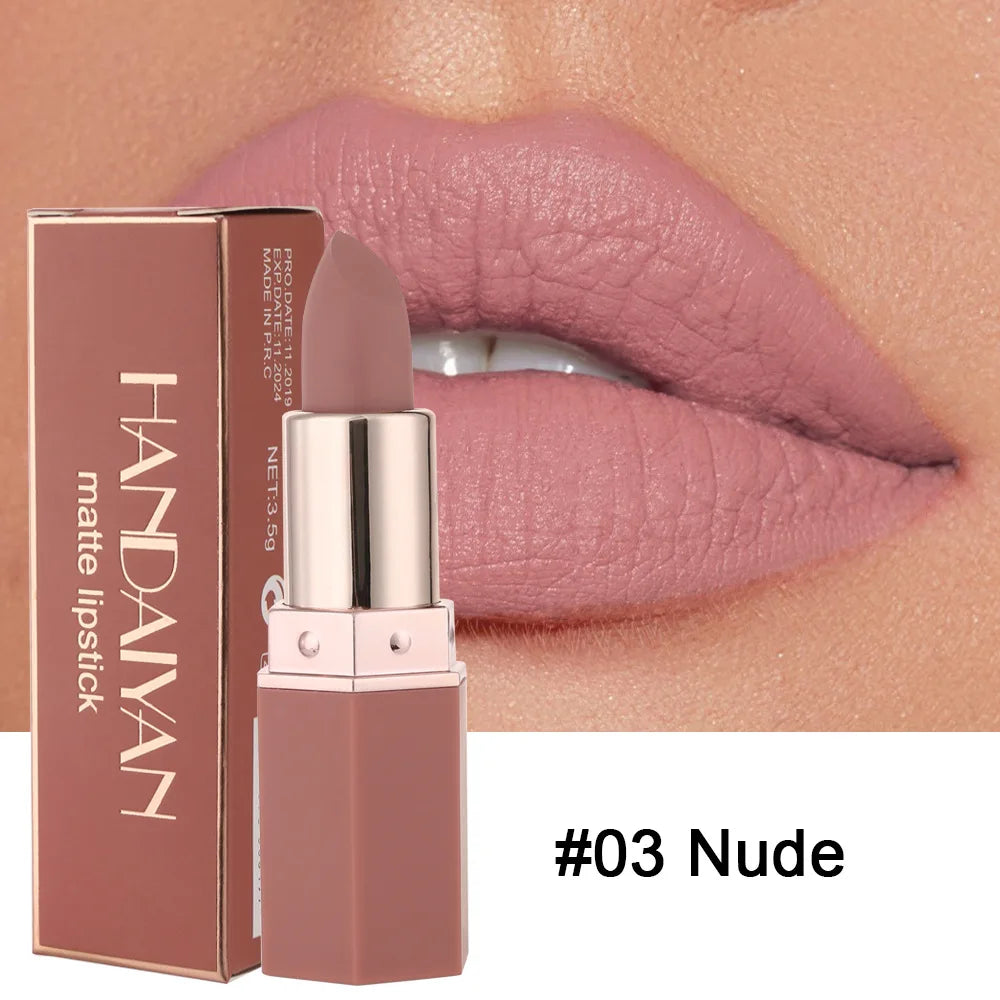 Handaiyan 6 Color Matte Lipstick Set 3.5g - Waterproof Velvet Nude