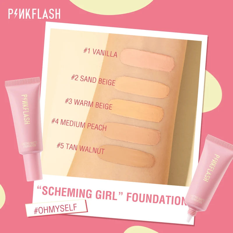 PINKFLASH Makeup Foundation - Full Concealer Smooth Oil Control Matte