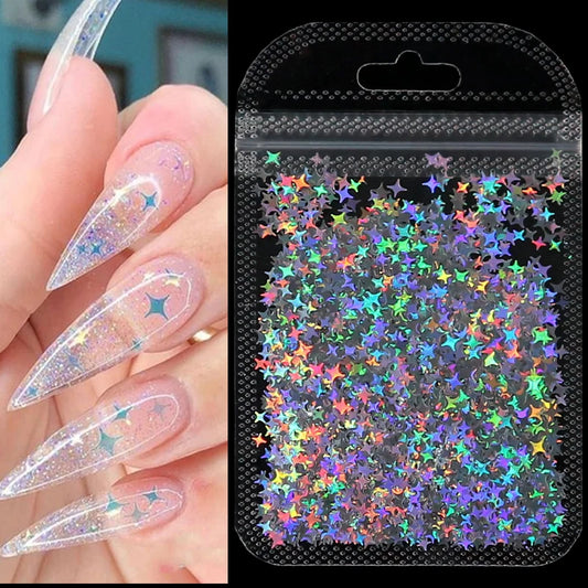 Holographic Nail Art Glitter - Laser Star Butterfly Sequins 2g