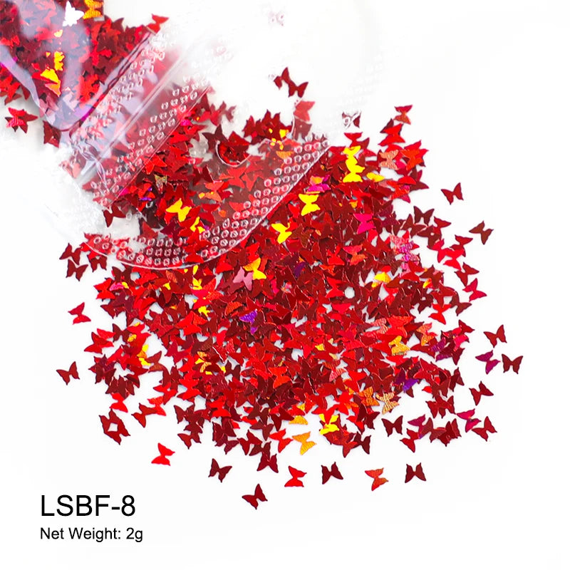 Holographic Nail Art Glitter - Laser Star Butterfly Sequins 2g