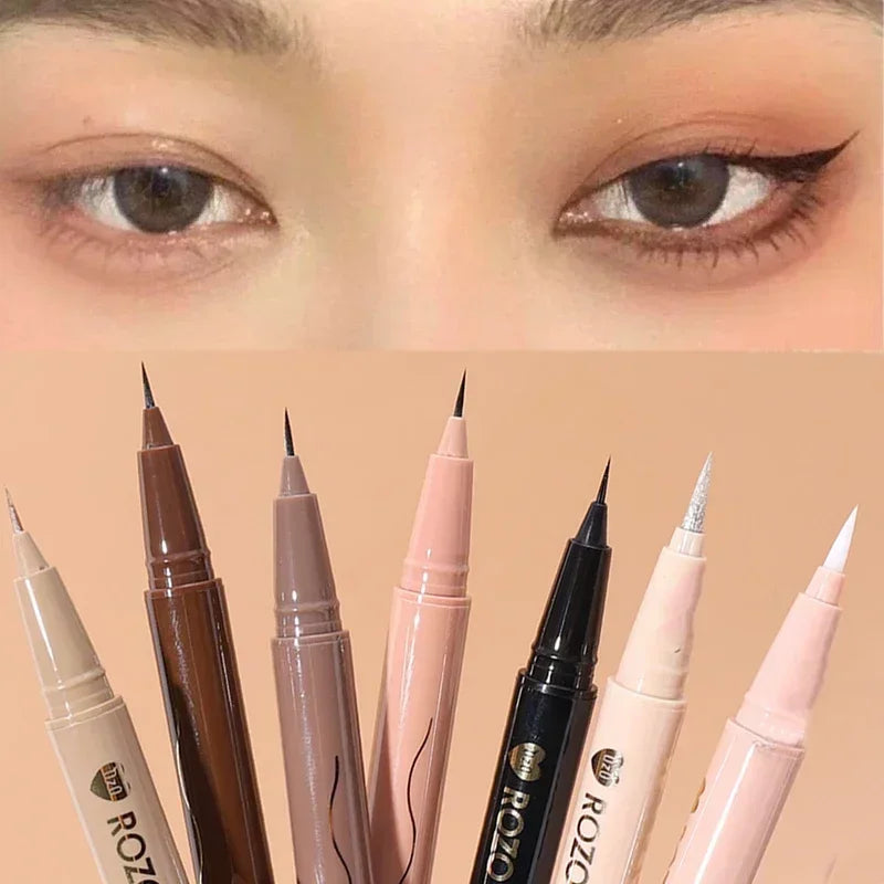 7-Color Matte Glitter Eyeliner Pencil - Waterproof Diamond Champagne Gold
