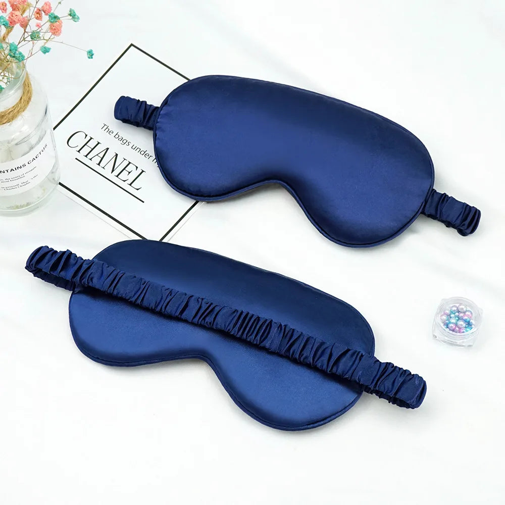 Silk Sleep Eye Mask - Soft Blackout Eyeshade for Travel and Rest