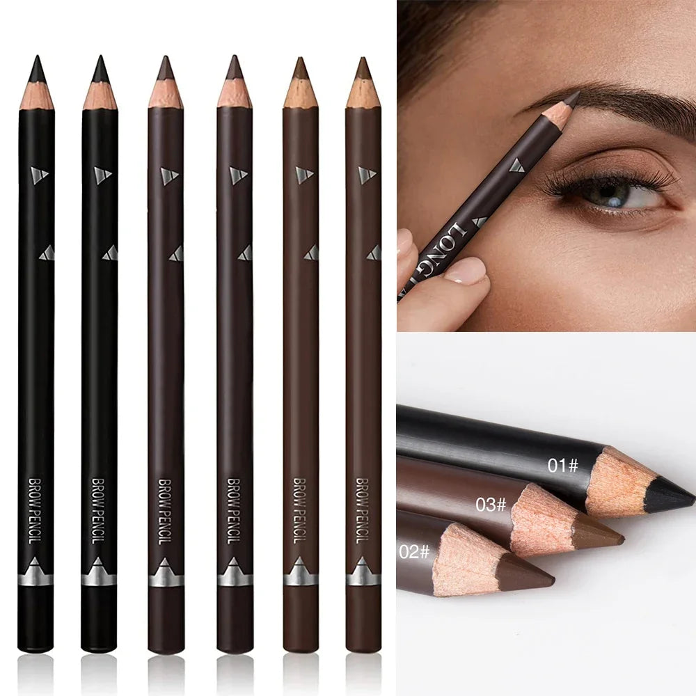 Waterproof Eyebrow Pencil Set - Professional Natural Black Brown (6/12 Pack)