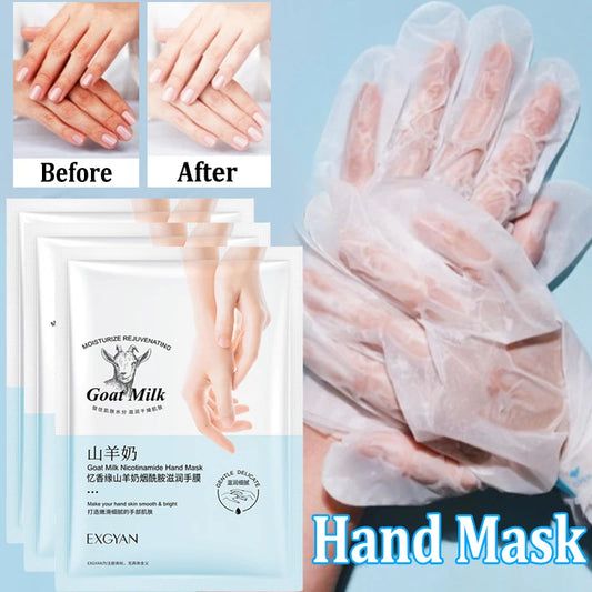 Goat Milk Hand Mask - Nourishing Whitening Treatment (5 Pairs)