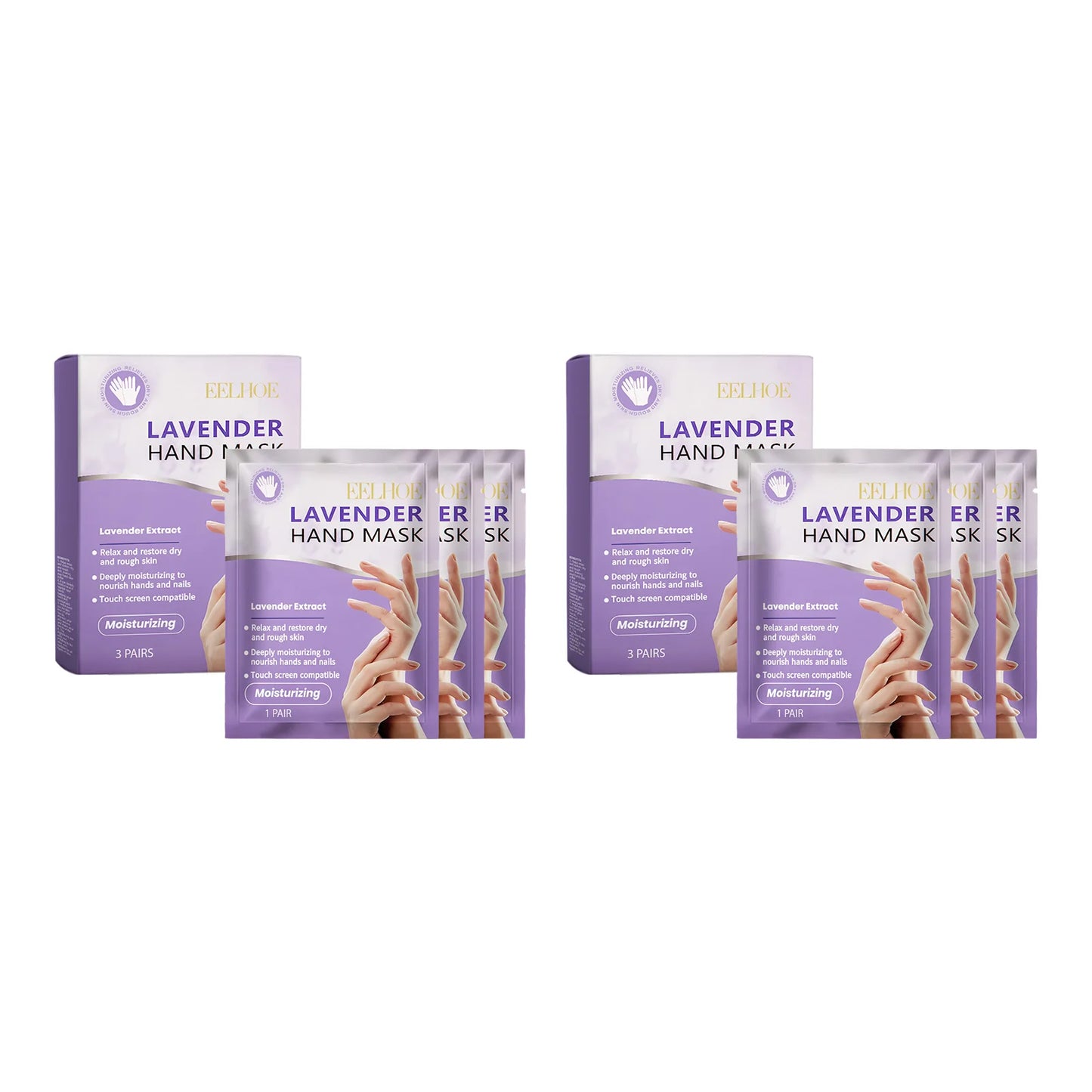 Lavender Hand Mask - Exfoliating Brightening Treatment (3 Pairs)