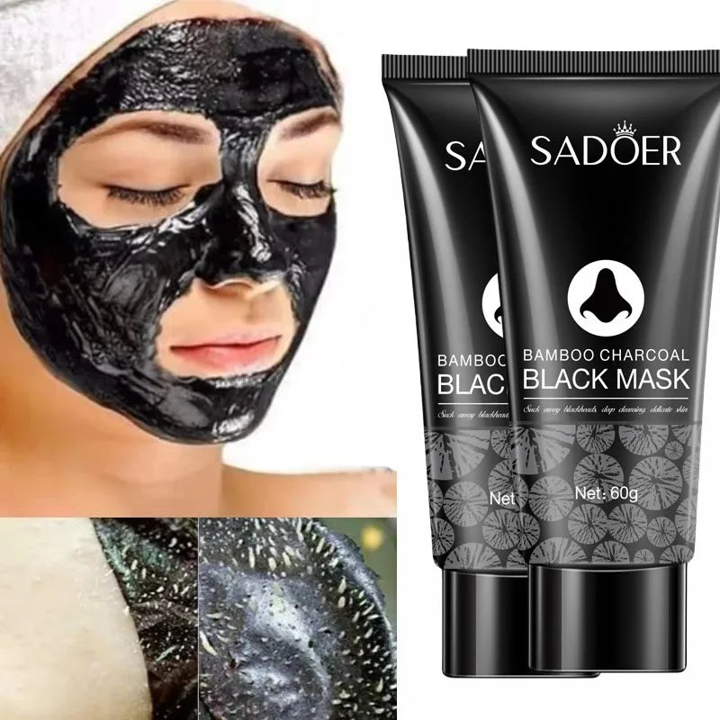 Bamboo Charcoal Blackhead Remover Mask - Pore Shrinking Acne Treatment 60g