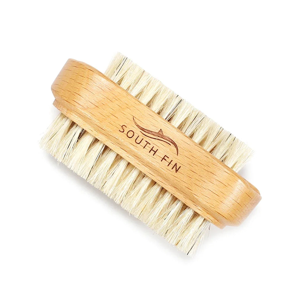 Double-Sided Nail Cleaning Brush - Wooden Handle Manicure Tool