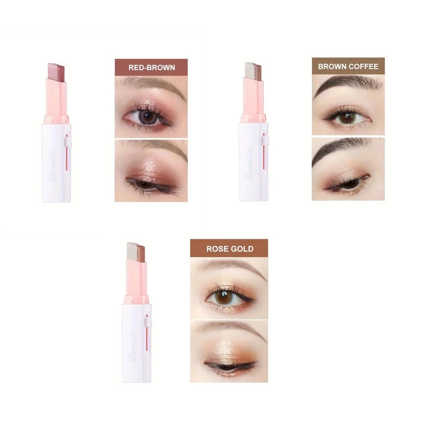 Two-Color Gradient Eye Shadow Stick - Natural 3D Long-Lasting