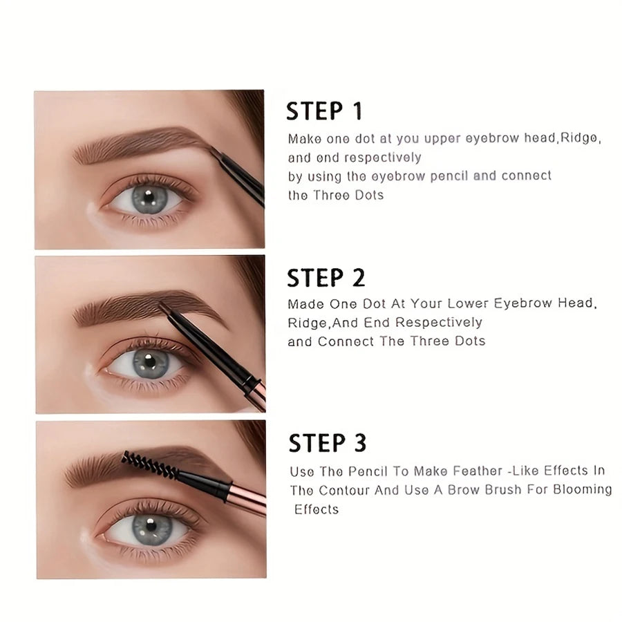 Waterproof Matte Eyebrow Pen - Double Head with Brush