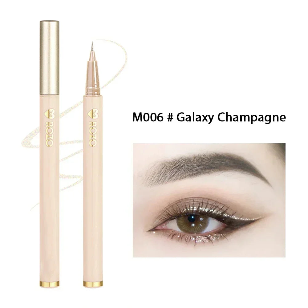 7-Color Matte Glitter Eyeliner Pencil - Waterproof Diamond Champagne Gold