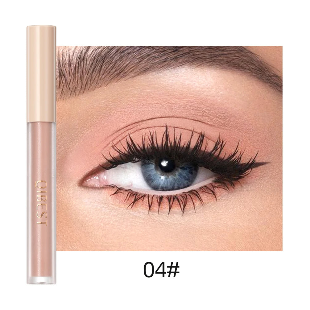 QIBEST 8-Color Matte Liquid Eyeshadow Stick - Waterproof Metallic