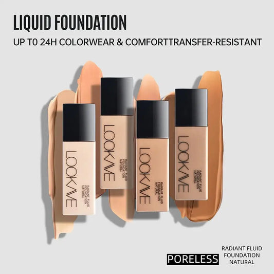 LOOKAVE Liquid Foundation - Long Lasting Natural Matte Full Coverage